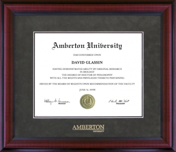 Amberton University Diploma Frame in Grey Suede