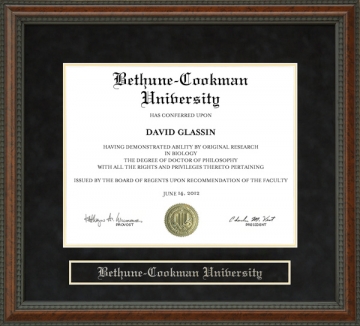 Bethune-Cookman University Diploma Frame