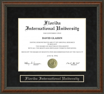 Florida International University Diploma Frame