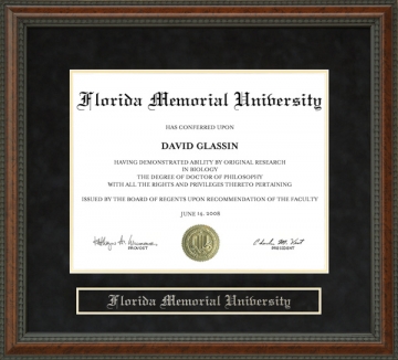 Florida Memorial University Diploma Frame