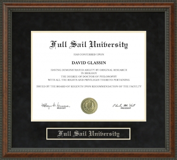 Full Sail University Diploma Frame