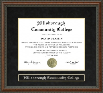 Hillsborough Community College (HCC) Diploma Frame