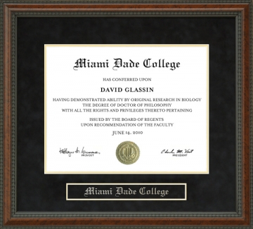 Miami Dade College (MDC) Diploma Frame