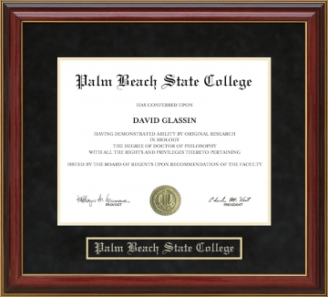 Palm Beach State College Mahogany Diploma Frame