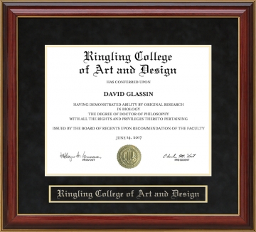 Ringling College of Art and Design Mahogany Diploma Frame