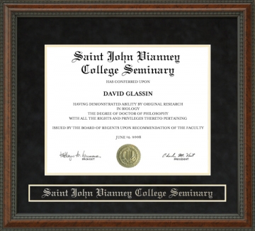 Saint John Vianney College Seminary (SJVCS) Diploma Frame