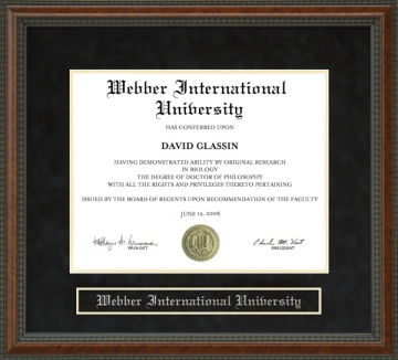 Webber International University (WIU) Diploma Frame