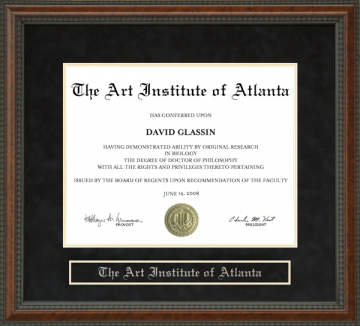 The Art Institute of Atlanta (AIA) Diploma Frame