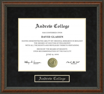 Andrew College Diploma Frame