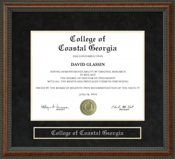 College of Coastal Georgia Diploma Frame