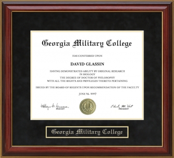 Georgia Military College (GMC) Mahogany Diploma Frame