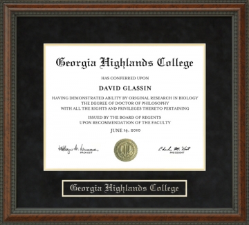 Georgia Highlands College Diploma Frame