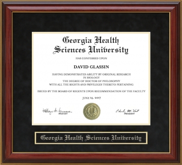 Georgia Health Sciences University Mahogany Diploma Frame