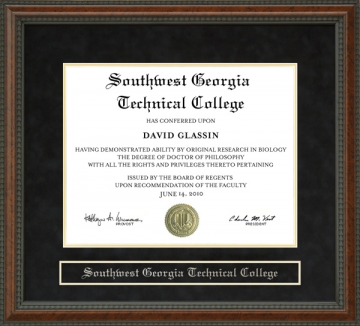 Southwest Georgia Technical College (SWGTC) Diploma Frame