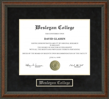 Wesleyan College Diploma Frame