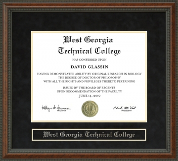 West Georgia Technical College (WGTC) Diploma Frame