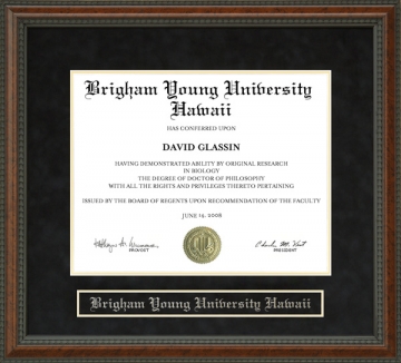 Brigham Young University Hawaii (BYUH) Diploma Frame