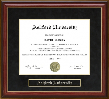 Ashford University Mahogany Diploma Frame