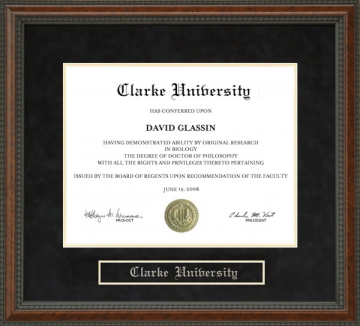 Clarke University Diploma Frame