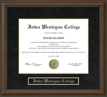 Iowa Wesleyan College (IWC) Diploma Frame