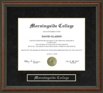 Morningside College Diploma Frame