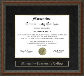 Muscatine Community College Diploma Frame