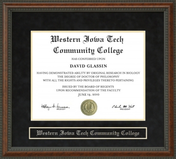 Western Iowa Tech Community College (WITCC) Diploma Frame