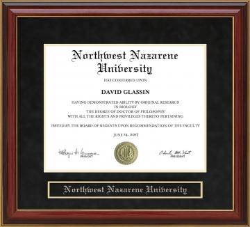 Northwest Nazarene University (NNU) Mahogany Diploma Frame