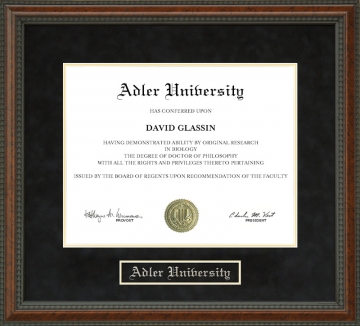 Adler University Diploma Frame