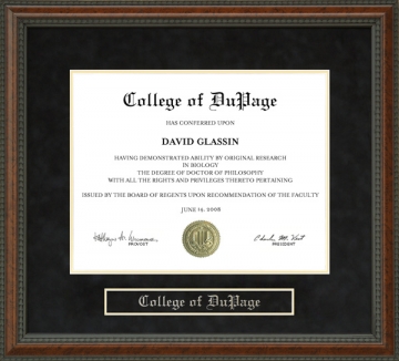 College of DuPage (COD) Diploma Frame