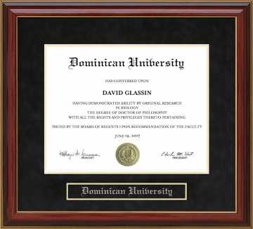 Dominican University Mahogany Diploma Frame