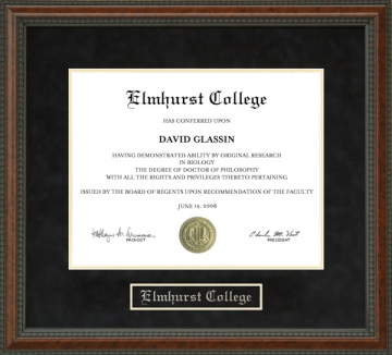 Elmhurst College Diploma Frame