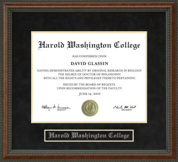 Harold Washington College (HWC) Diploma Frame