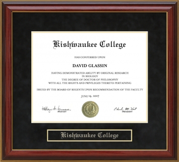 Kishwaukee College Mahogany Diploma Frame