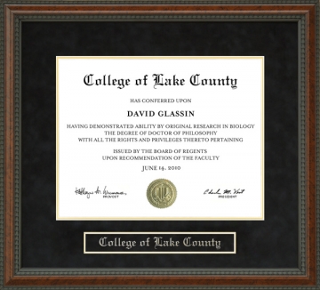 College of Lake County Diploma Frame