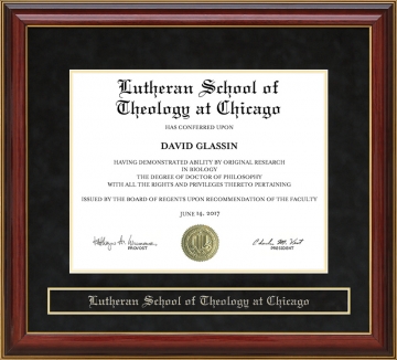 Lutheran School of Theology at Chicago (LSTC) Mahogany Diploma Frame