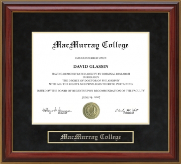 MacMurray College (MAC) Mahogany Diploma Frame