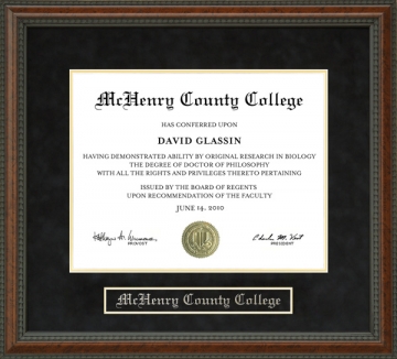 McHenry County College Diploma Frame