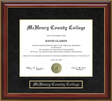 McHenry County College Mahogany Diploma Frame