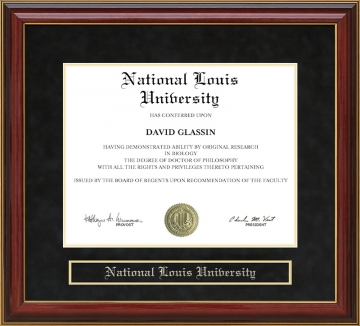 National Louis University Mahogany Diploma Frame