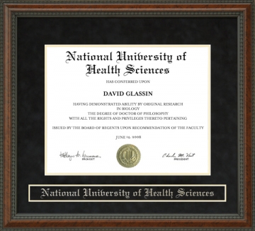 National University of Health Sciences (NUHS) Diploma Frame