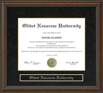 Olivet Nazarene University (ONU) Diploma Frame