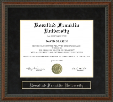 Rosalind Franklin University Diploma Frame