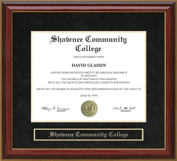 Shawnee Community College Mahogany Diploma Frame