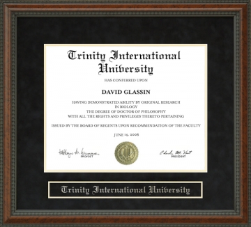 Trinity International University (TIU) Diploma Frame