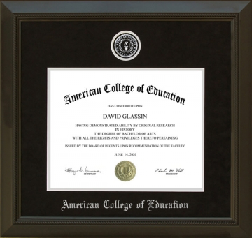 American College of Education Diploma Frame