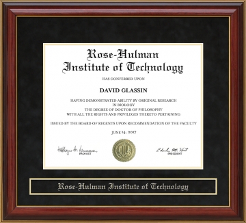 Rose-Hulman Institute of Technology Mahogany Diploma Frame