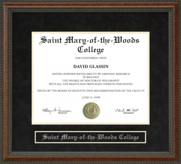 Saint Mary-of-the-Woods College (SMWC) Diploma Frame