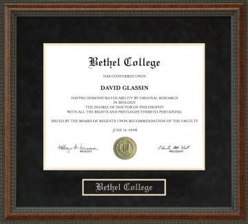 Bethel College (BC) Diploma Frame