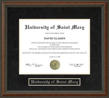 University of Saint Mary (USM) Diploma Frame